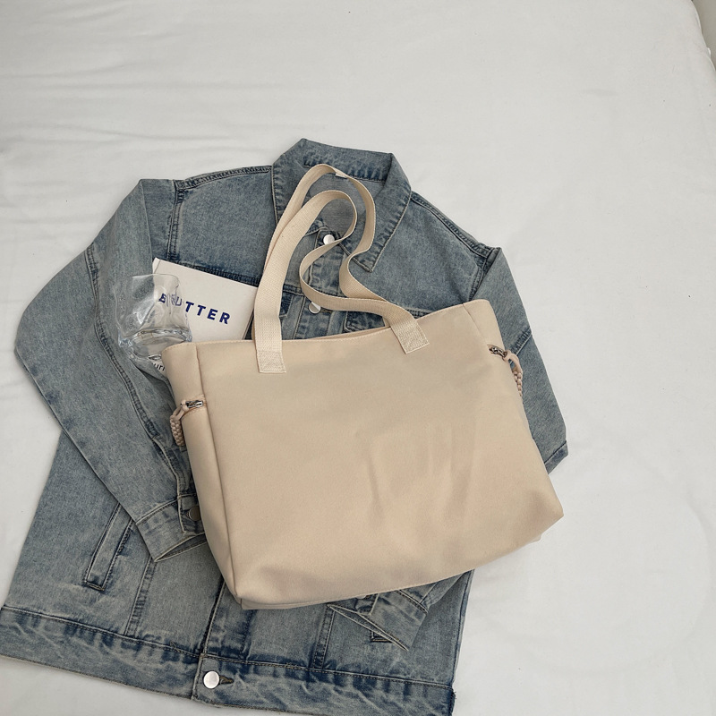Casual and versatile canvas bag for women 2024 new autumn and winter, large-capacity single-shoulder tote bag for work and commuting Specification drawing