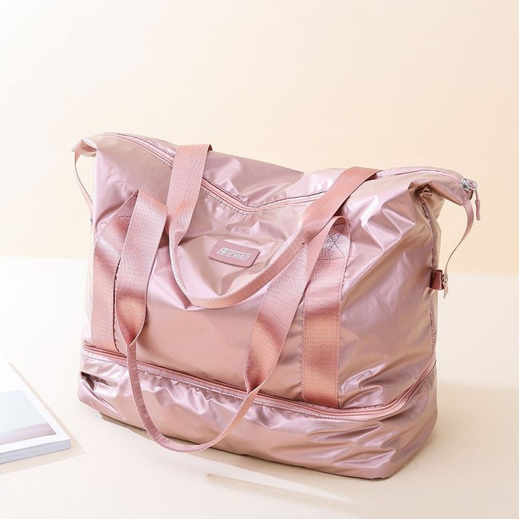 Hand-held travel bag, Korean version outdoor short business trip luggage bag, dry and wet separation sports and fitness bag, women's yoga bag full figure