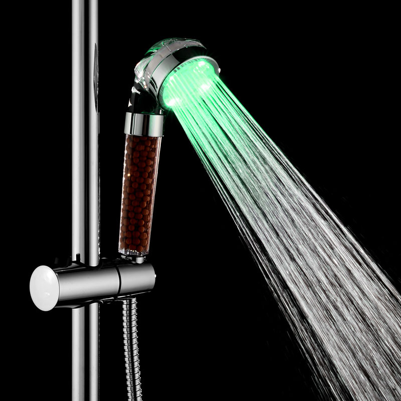 Luminous color-changing negative ion LED showerhead with patterned showerhead, dechlorination, temperature-controlled three-color showerhead SDS-A23 Specification drawing