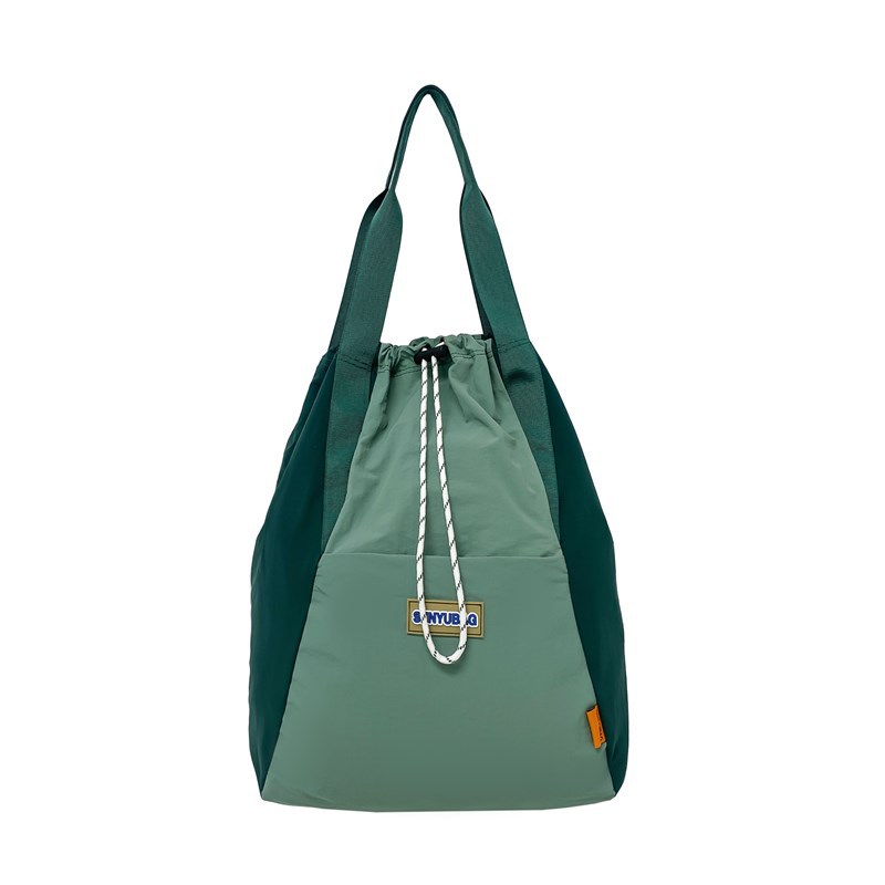 Japanese InS-style simple backpack, female college student schoolbag, male casual travel backpack, drawstring single-shoulder drawstring pocket Item Picture