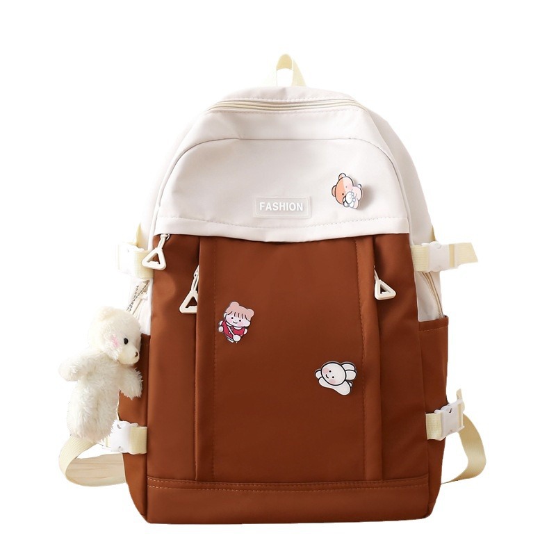 【 Seasonal Clearance 10% off 】 Fashionable, simple and large-capacity casual backpack, versatile for high school students' shoulders in a school style Item Picture