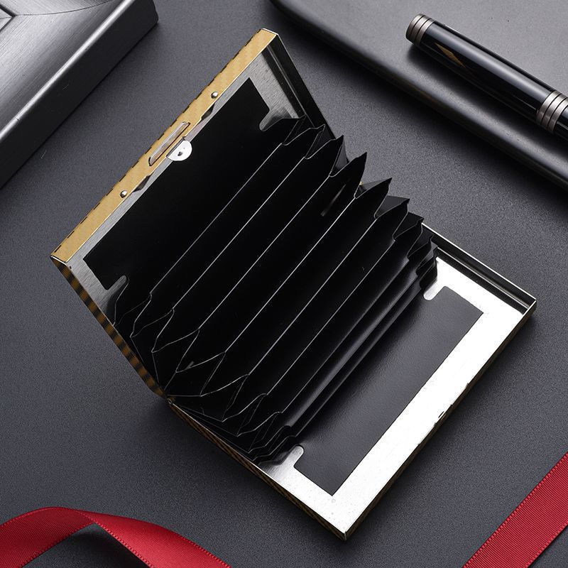 Cross-border exclusive portable anti-theft card swiping bag for men and women, rfid card box, metal card holder, card bag for going out and traveling Specification drawing