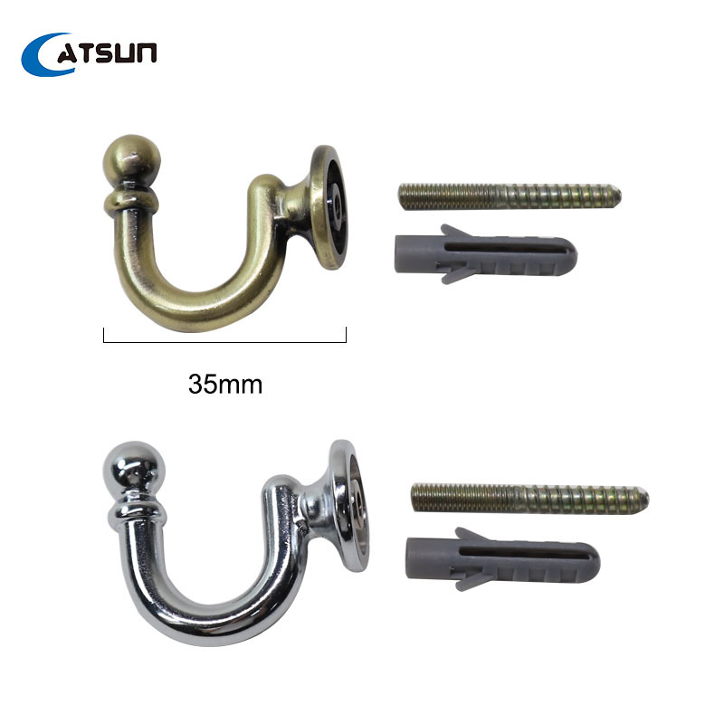TEMU Cross-border metal wall arc-shaped hooks, aluminum alloy curtain accessories, decorative wall hooks, curtain hooks wholesale details Picture