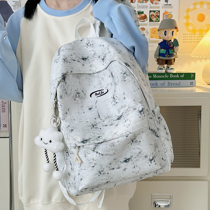 Schoolbag for female college students, high-end, niche street trend backpack, large-capacity, versatile backpack for junior high school and senior high school students Specification drawing