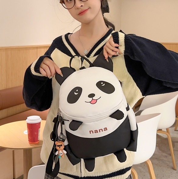 Cute panda backpack for kindergarten 2024 New style schoolbag, large-capacity children's fun and fashionable travel backpack full figure