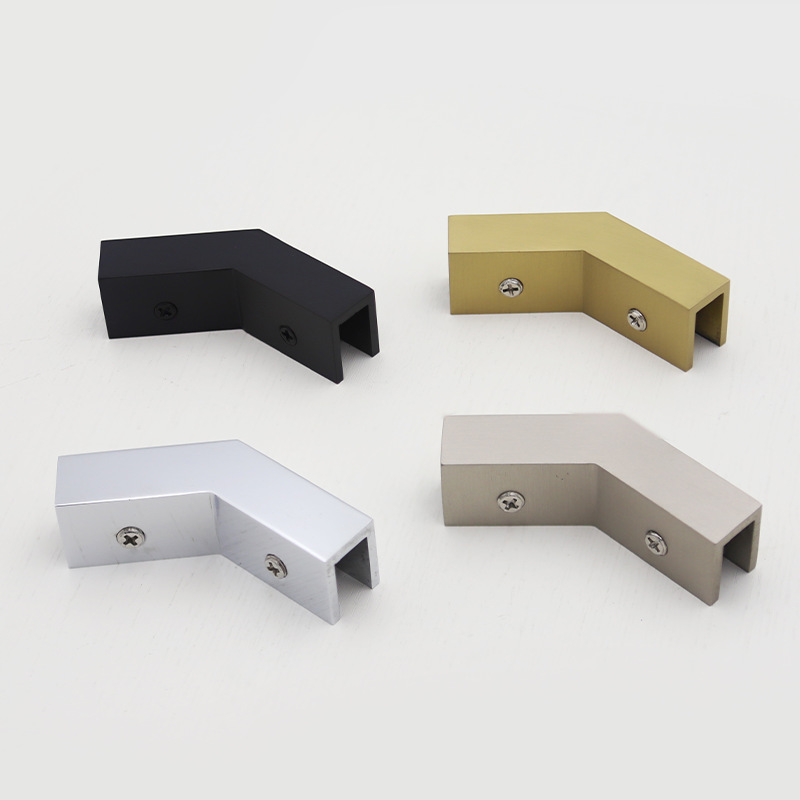135-degree corner groove brass corner groove glass clamp connector for the hardware factory, shower room glass door connector details Picture