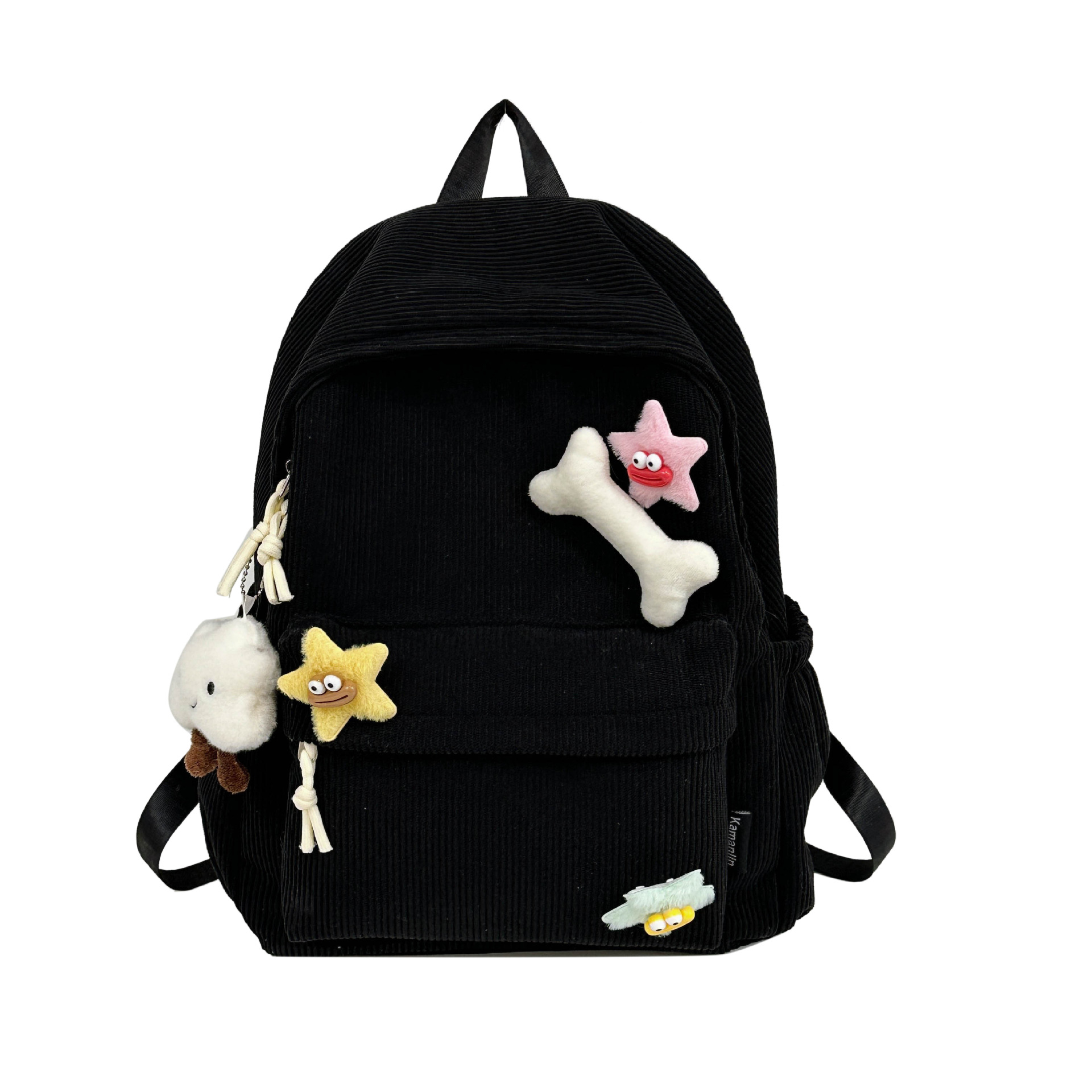 Cute corduroy schoolbag for junior high school girls, Ins-style backpack for primary school girls, new travel backpack for 2024 autumn and winter Item Picture