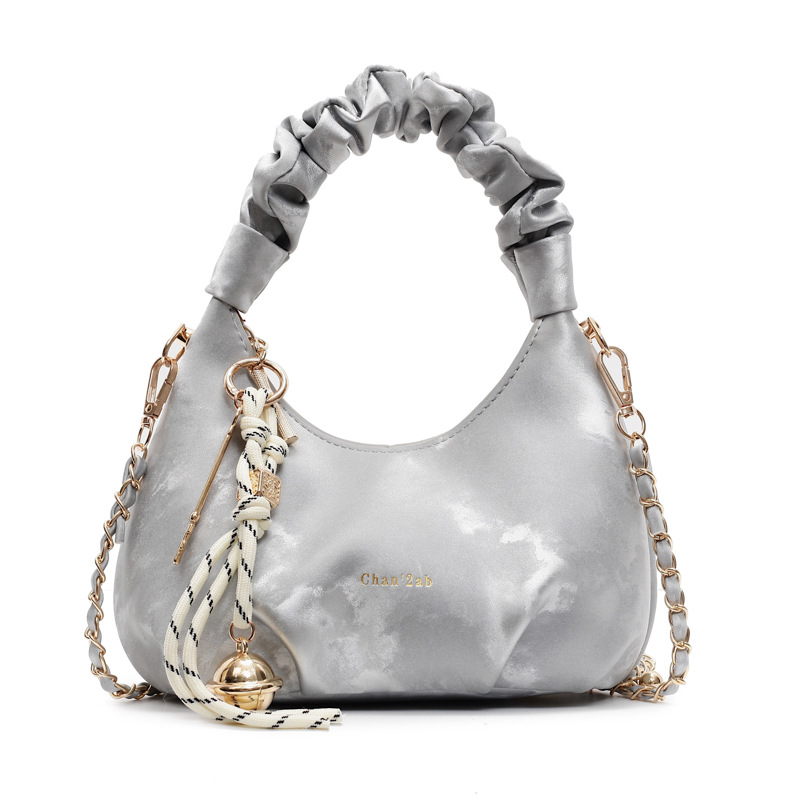 Pleated hand-held dumpling bag for women 2025 New style fashionable and versatile single-shoulder bag, trendy crossbody bag, simple and casual cloud bag Item Picture