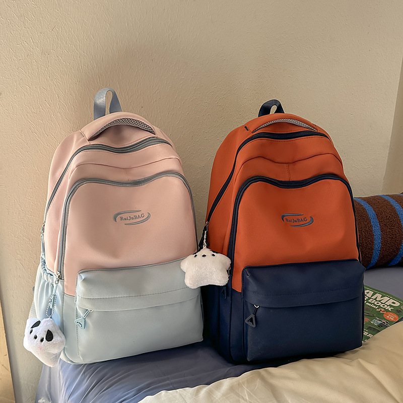 New Korean-style backpack for college students, large capacity, fresh and simple, versatile backpack for junior high school students and high school students details Picture