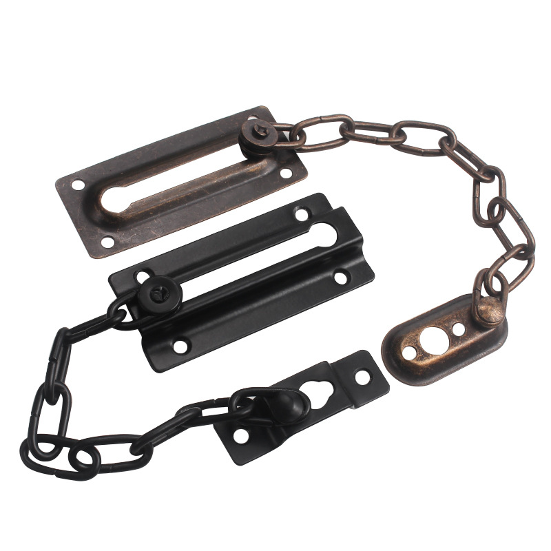 Anti-theft chain door chain, safety door lock strip, inner door lock latch, latch, hotel door bolt magic tool, no need to drill holes for Windows Item Picture