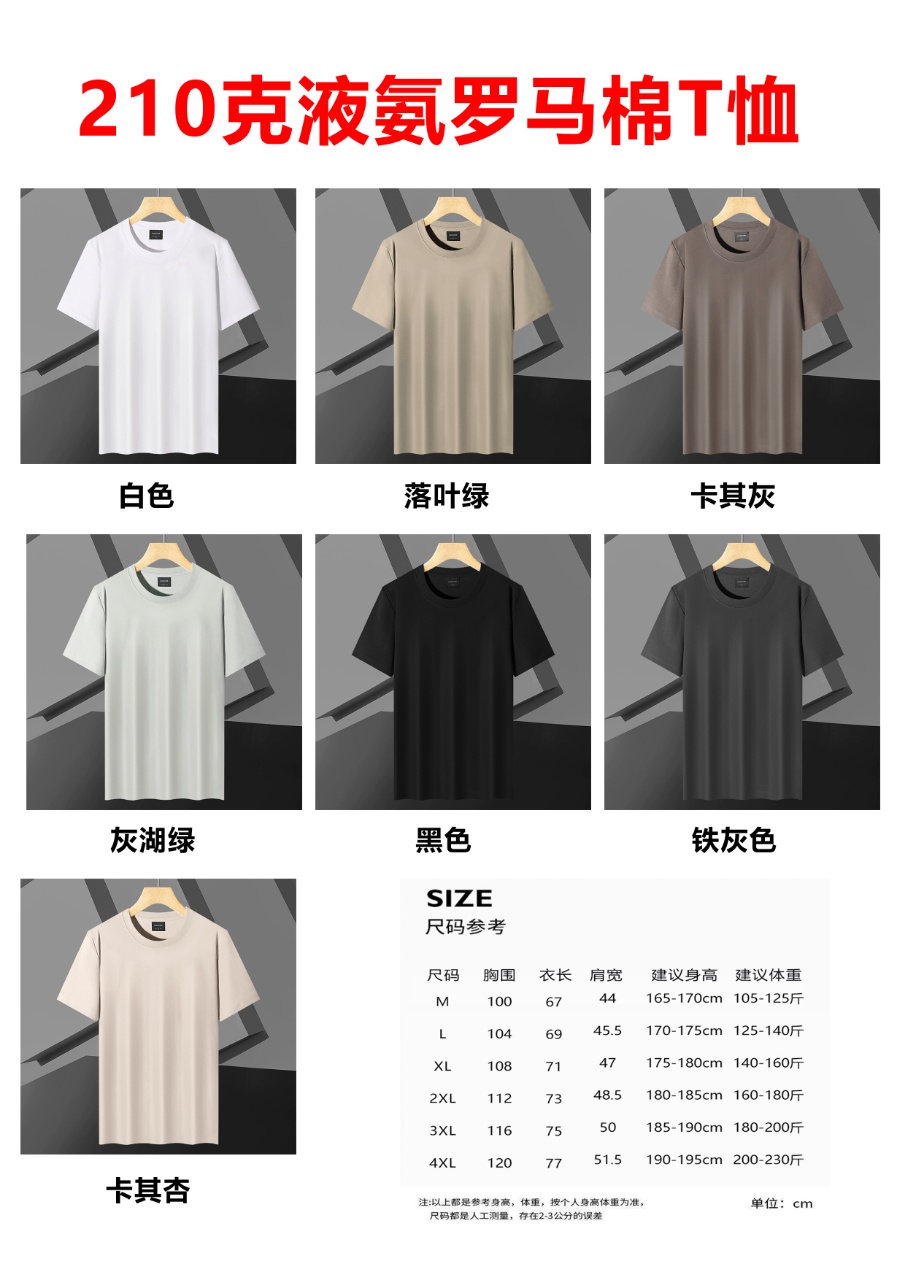 Cross-border 210/㎡ 50-count double-yarn Rowan Roman cotton men's and women's same style short-sleeved T-shirt advertising shirt Men's casual wear cultural shirt advertising shirt T-shirt style novel, comfortable and breathable short-sleeved detail image 8