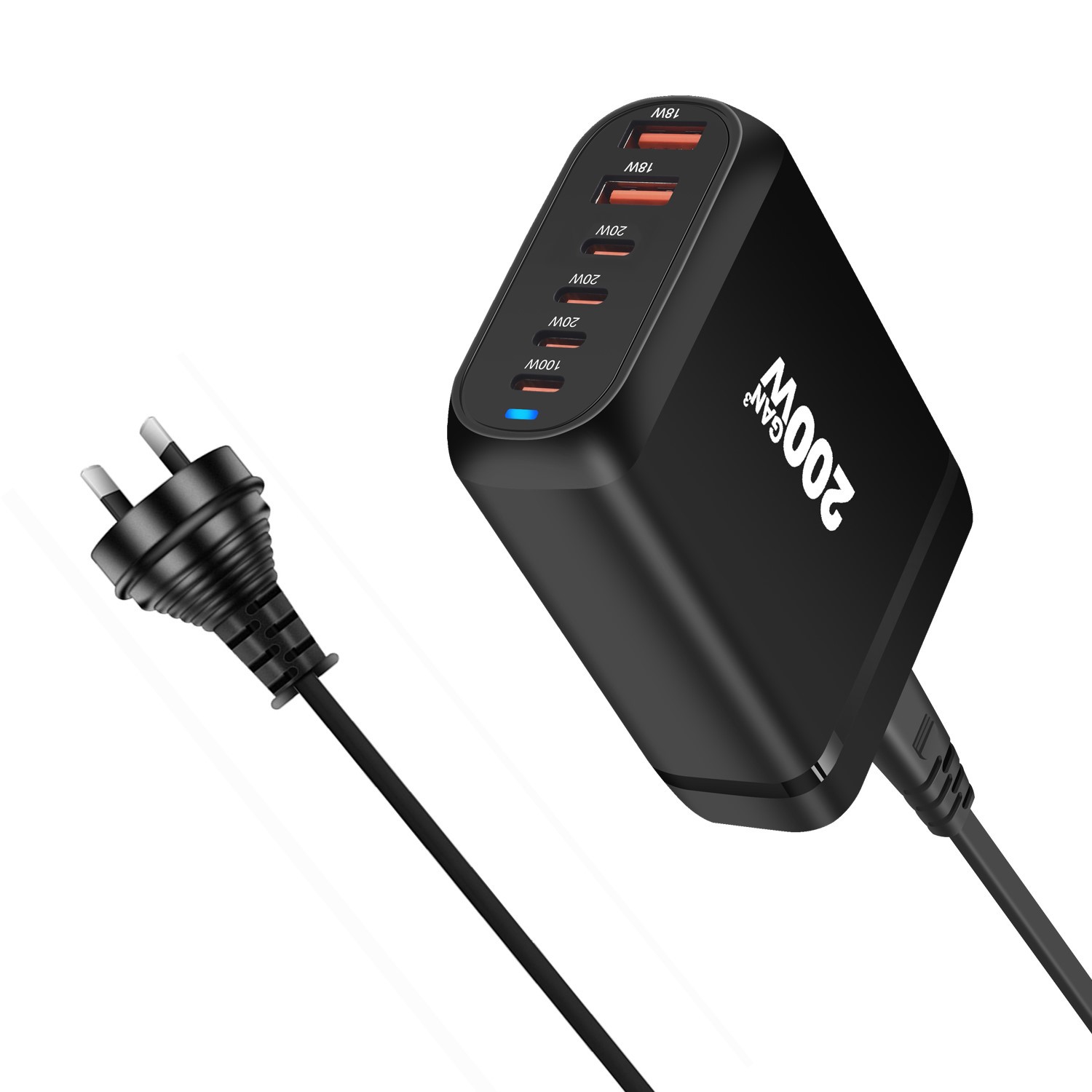 200W gallium nitride PD charger, 120W multi-functional 3A3C desktop charger, 160W multi-port 4C2A adapter details Picture