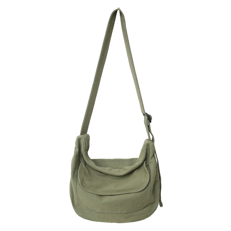 New Korean-style canvas bag for women, fashionable single-shoulder crossbody bag, retro dumpling bag, street casual bag, couple backpack Item Picture