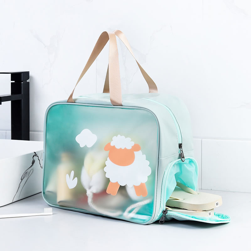 Dry-wet separated makeup bag, large capacity, high appearance level, fitness waterproof bag, swimsuit storage bag, swimming and toiletry bag details Picture