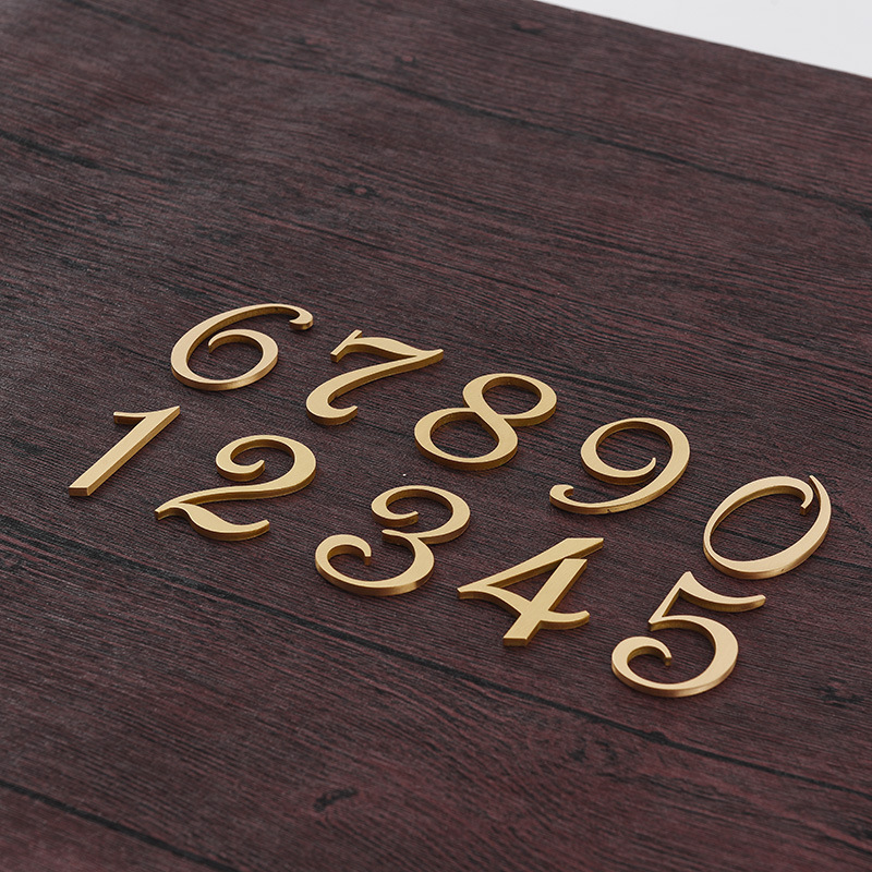Wholesale of brass digital new font, pure copper door numbers for hotel rooms, private corridor signs, copper digital plates details Picture
