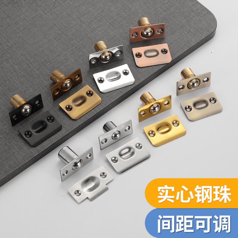 Stainless steel door, KTV pure copper door, ball lock, top ball, invisible door lock, card-type wooden door, spring ball lock full figure