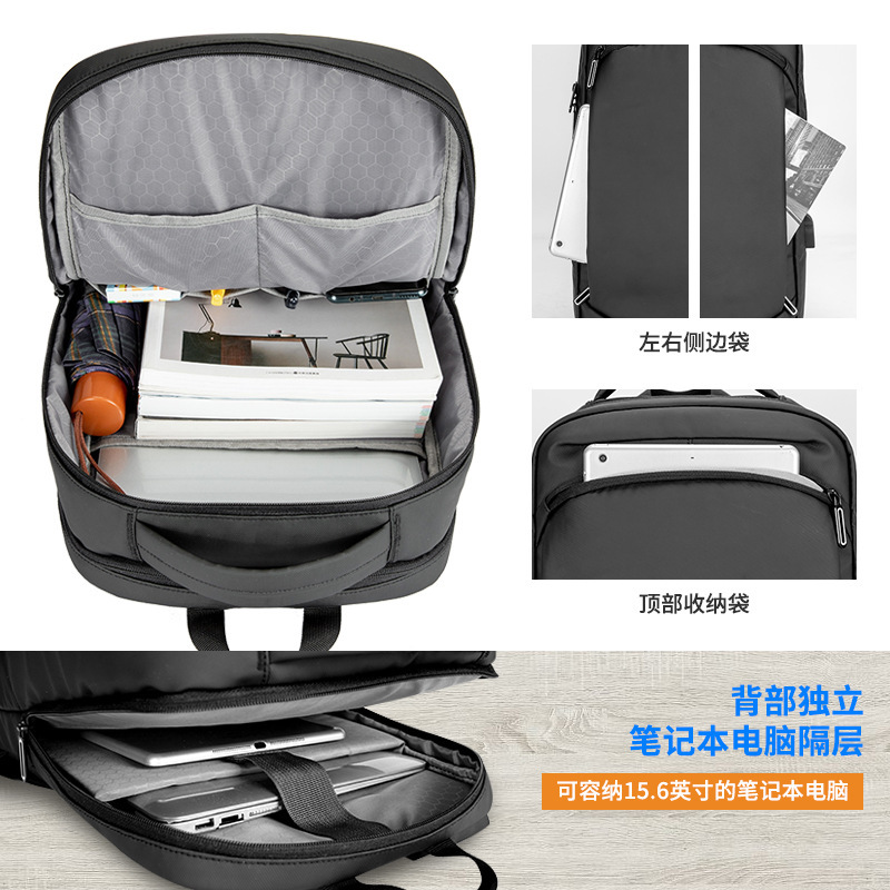 New cross-border simple and lightweight computer business bag, commuting, business trip and travel backpack, men's backpack, student schoolbag Application Scenario