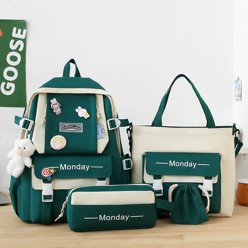 A fresh and elegant schoolbag for girls, a versatile backpack and handbag for primary school students, a fashionable color-blocking large-capacity backpack for junior high school students Application Scenario