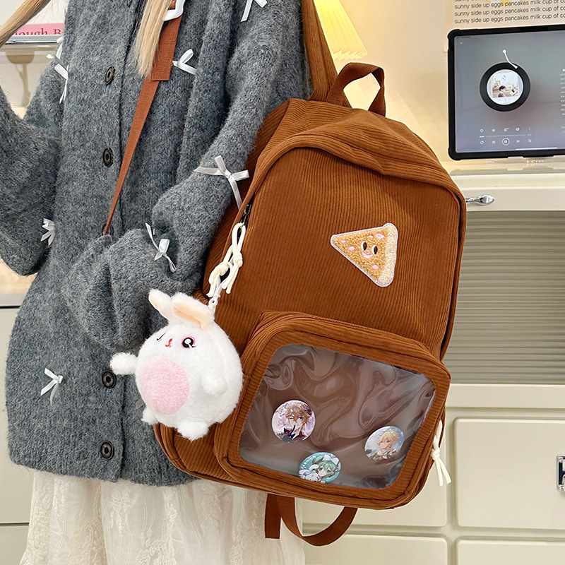 The 2025 new transparent pain bag for girls is a fashionable schoolbag for junior and senior high school students. It is versatile and has a large capacity for travel full figure