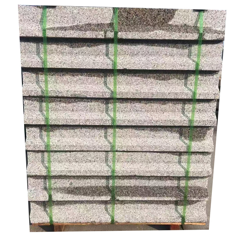 Sesame grey natural granite special-shaped curbstone, five-flower-shaped stone, S-shaped curb stone, side stone, slope road Item Picture