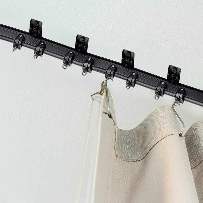Cross-border wholesale 5-meter black curved rail hook set, flexible rail track accessories, curtain accessories Application Scenario