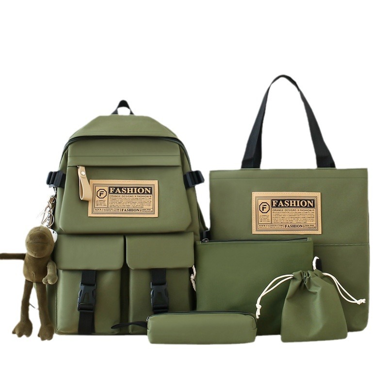 Trendy canvas backpack for men, simple and large-capacity travel backpack, casual forest-style schoolbag for women, junior high school, senior high school and college students Item Picture