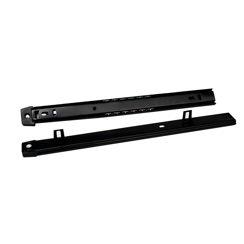 Disway 12-inch two-section bottom slide rail, black 14-inch 27-wide keyboard slide rail, ball buffer guide rail slide Item Picture