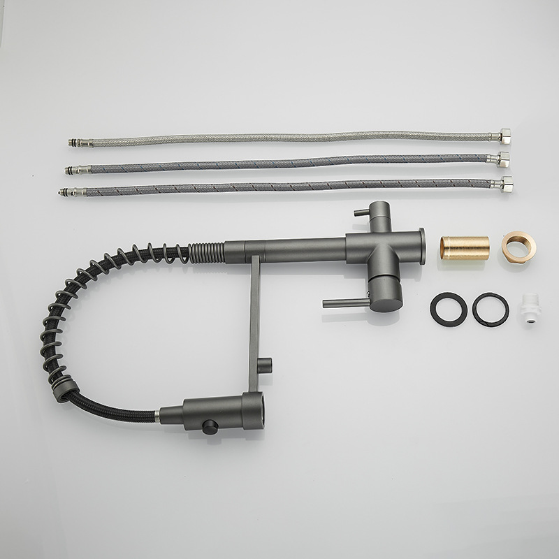 Cross-border three-in-one water purifier faucet with cold and hot spring, American-style kitchen sink, all-copper sink faucet and nozzle Specification drawing