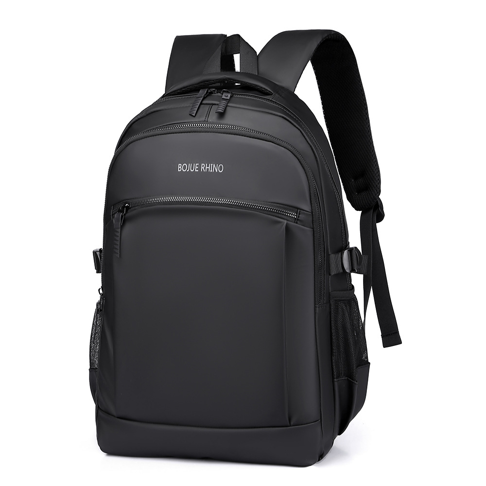 New large-capacity men's casual backpack, high-end business backpack, simple solid-color laptop bag Item Picture