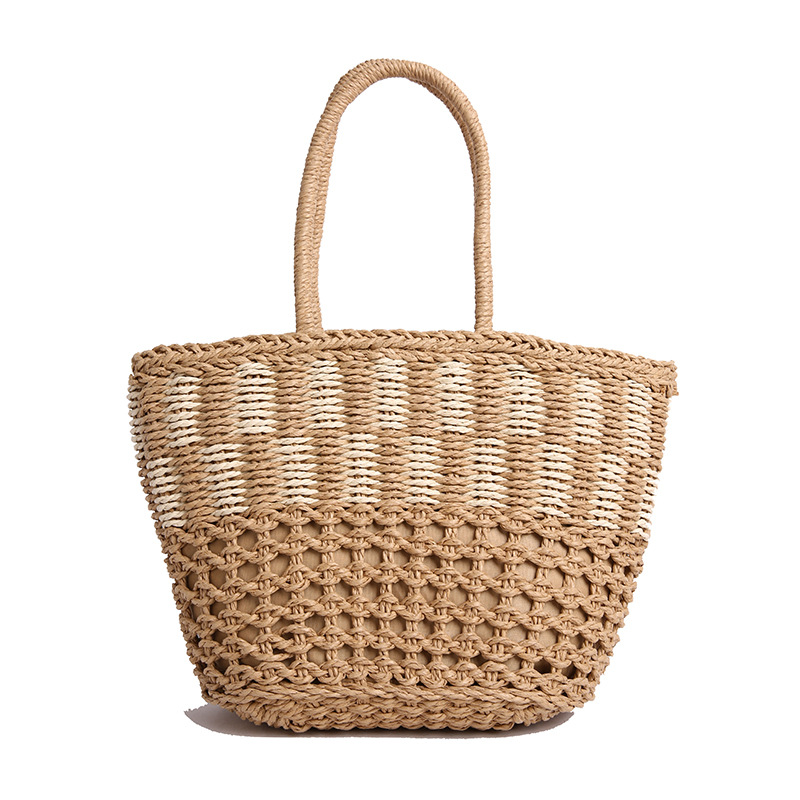 This is a new spring single-shoulder handbag featuring a fashionable and unique woven striped color-blocking silk scarf for women Item Picture