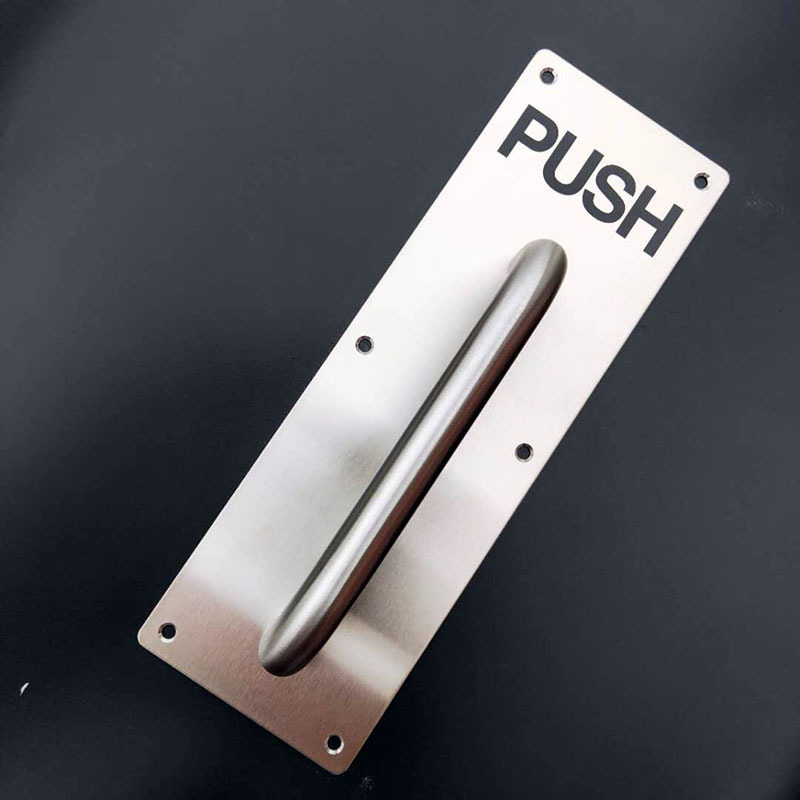 Cross-border in-stock stainless steel brushed PULL PUSH indicator sign, passage door, fireproof door metal indicator sign Specification drawing