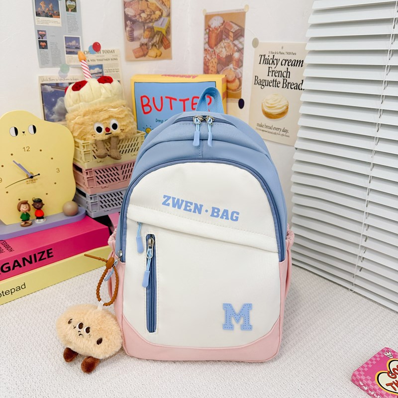 Children's travel backpack for primary school students 2025 Japanese-style sweet color contrast forest-style girl travel shopping boy backpack Specification drawing