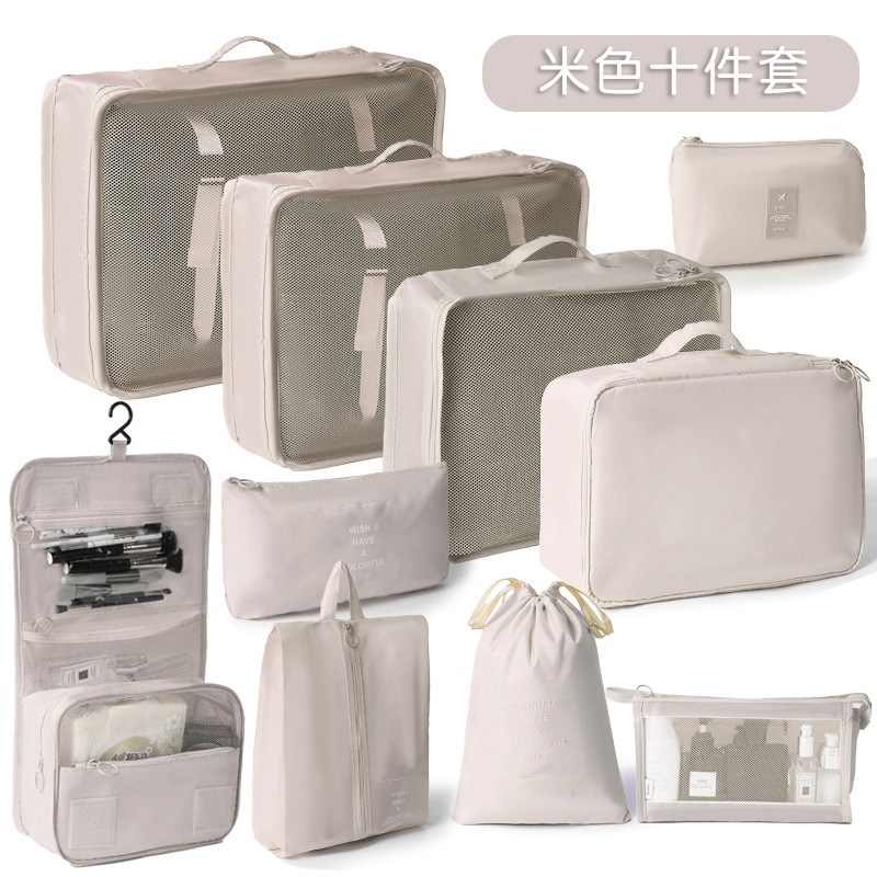 Cross-border exclusive travel storage bags, 6-7-9-piece sets, travel clothing and underwear compartments, luggage storage bags details Picture