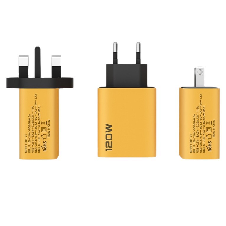 120W Super fast charger with dual USB and dual Type-C multi-port chargers, suitable for Apple and Huawei mobile phone chargers Item Picture