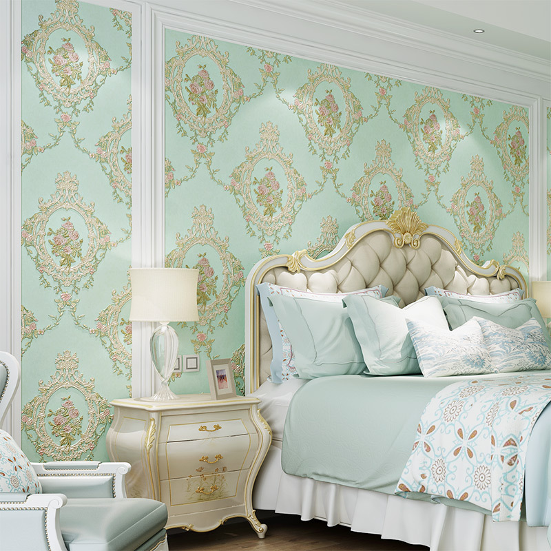 Self-adhesive wallpaper, simple European 3D stereoscopic relief AB version wallpaper, warm living room, bedroom, bedside background, wall paper Specification drawing