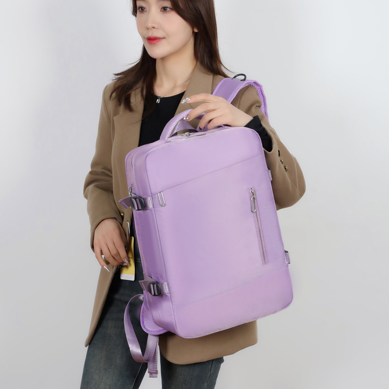 This multi-functional backpack has a large capacity and can be pulled with a handle. It is a travel bag for women's outdoor luggage and short-distance business trips Application Scenario