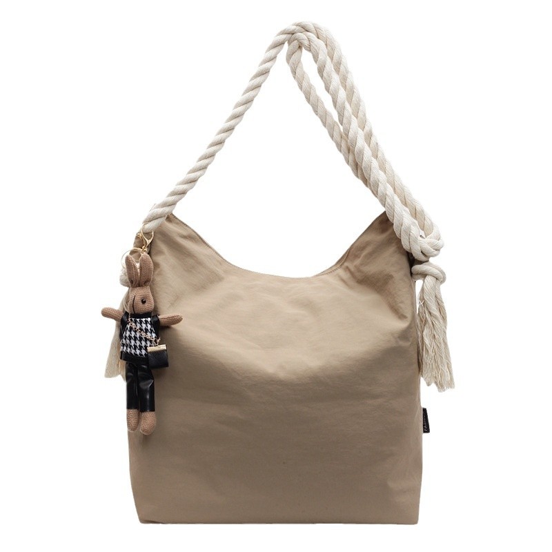 Canvas bag for women with large capacity 2024 new autumn and winter versatile casual single-shoulder crossbody bag for class and commuting tote bag Item Picture
