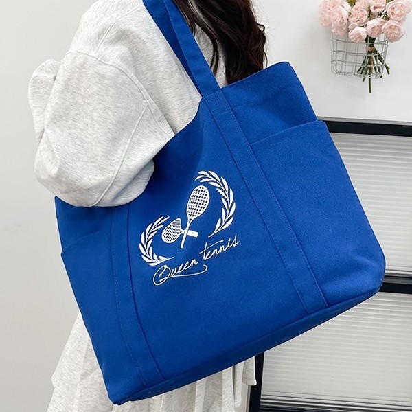 Spring 2025 New Edition Simple women's bag, thickened canvas bag, women's hand and shoulder large capacity tote bag full figure