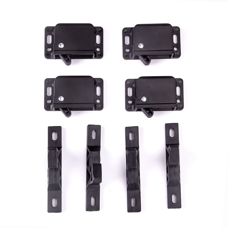 Hot-selling plastic door latch cabinet door automatic opening spring hook lock, impact type RV drawer lock knuckle snap Specification drawing