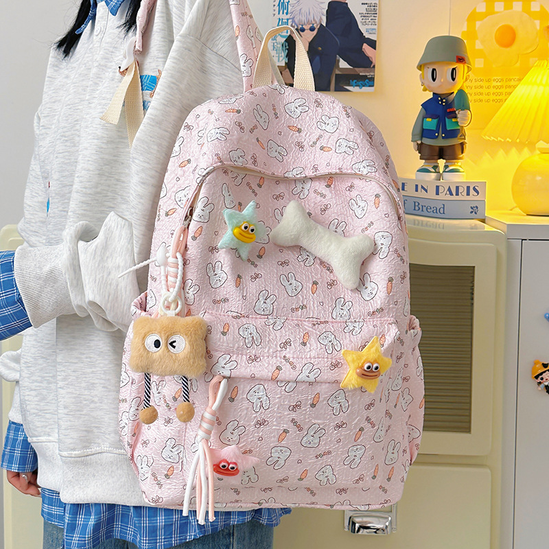 Cute cartoon, unique and niche schoolbag for girls, Japanese-style mini ins high school backpack with large capacity, college student backpack Specification drawing