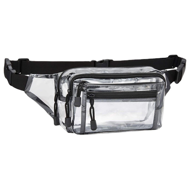 Cross-border transparent PVC waist bag, large-capacity toiletry bag, outdoor travel multi-layer waterproof storage bag processing and customization Item Picture