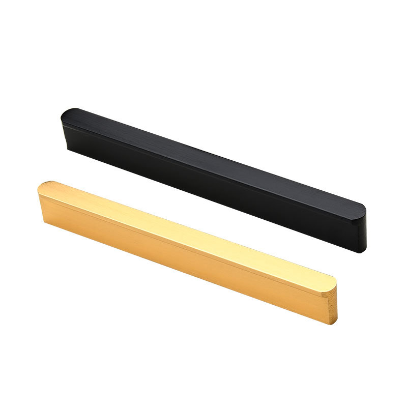 Round-head straight aluminum T-shaped profile with extreme oxidation, chamfered, thickened profile, black brushed, gold and copper color, extended straight bar T-shaped handle Item Picture