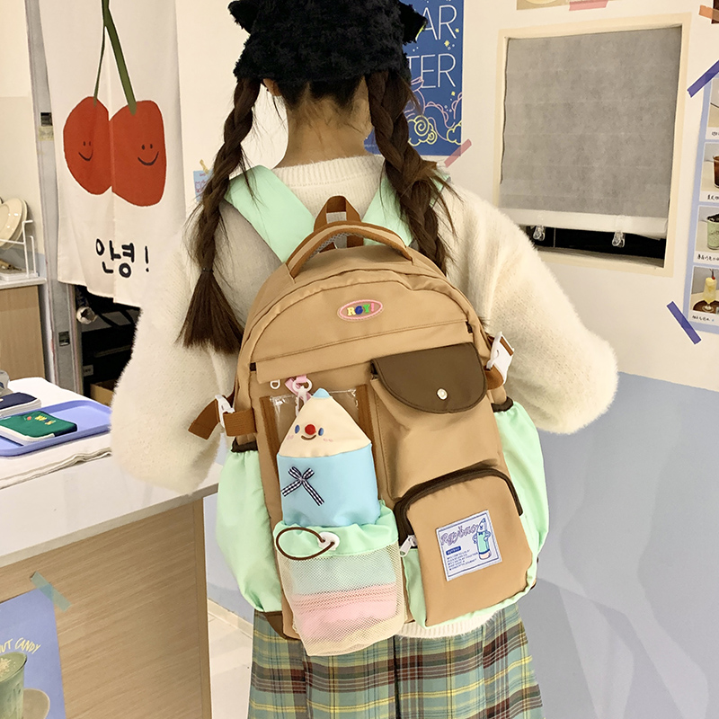 Japanese-style ins backpacks: Cute schoolbags for college students, high appearance standards for female primary school students on campus, backpacks for junior high school students shopping Specification drawing