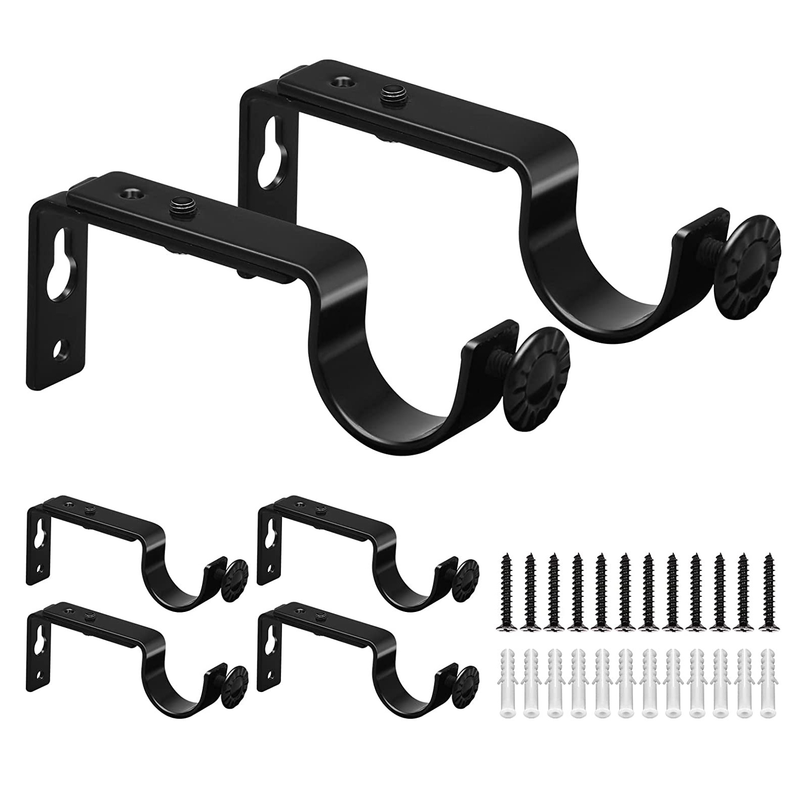 Modern and simple side-mounted curtain rod fixing accessory bracket, Roman rod, iron base frame, bracket, support frame full figure