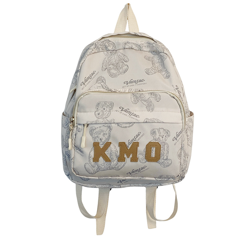 Cross-border schoolbag, niche design, primary school student printed backpack, simple bear backpack, lightweight travel backpack for going out Item Picture