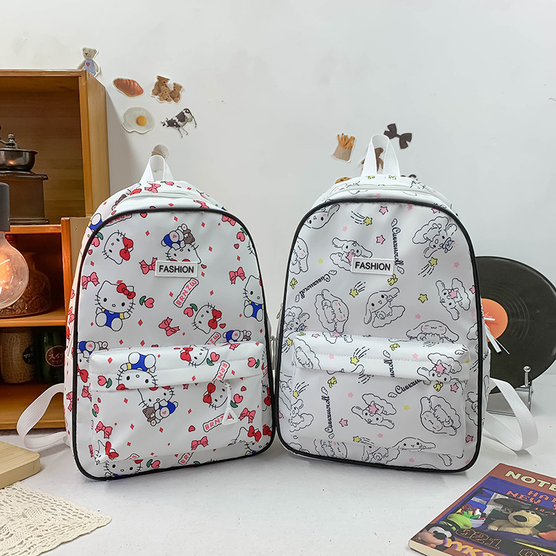 Cross-border backpack, Japanese-style simple schoolbag for junior high school and primary school students, large-capacity backpack for girls with cartoon printing and high appearance level details Picture
