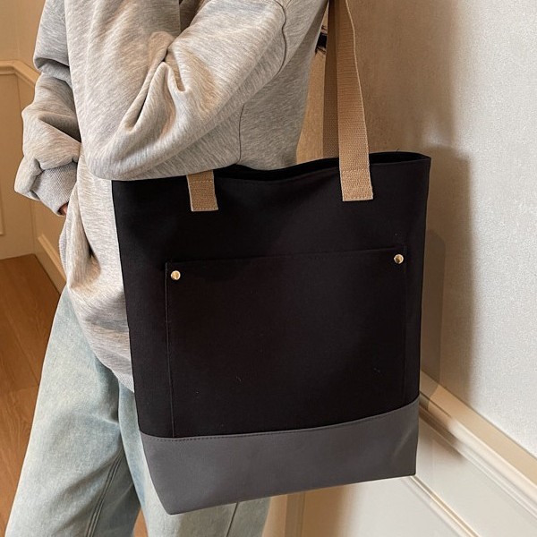 Spring 2025 new hand-held large-capacity file bag, fashionable and casual handbag, color-matched versatile commuter shoulder bag Specification drawing