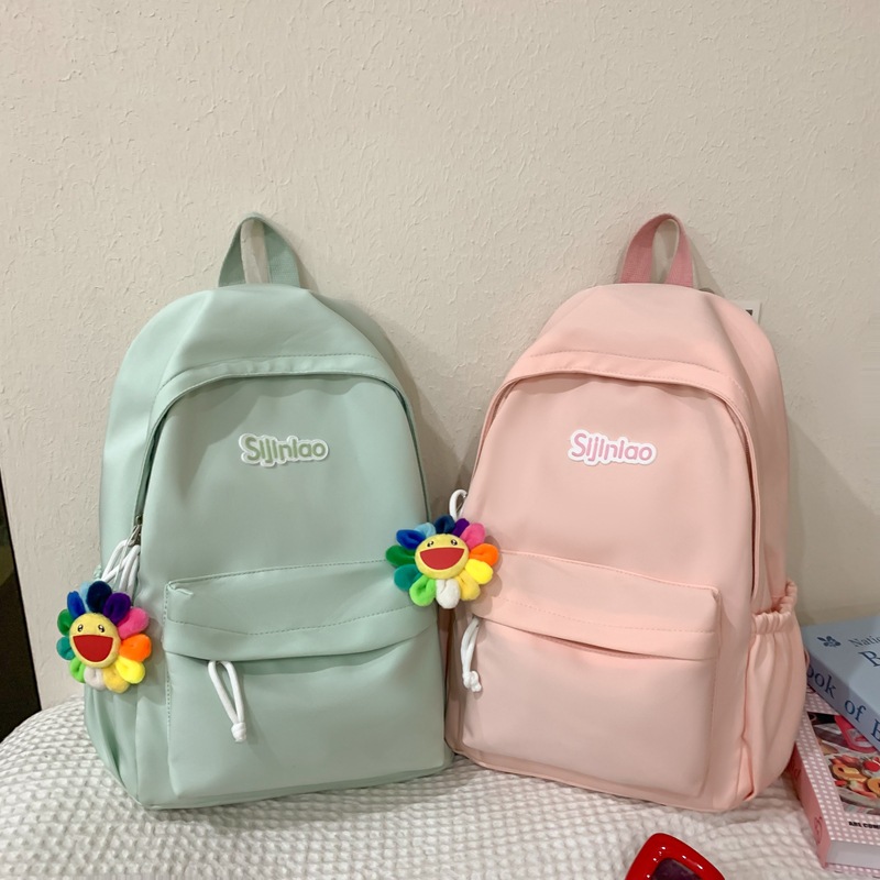 Cross-border high appearance level junior high school schoolbag for girls and college students, simple and versatile backpack with large capacity, high school student style details Picture