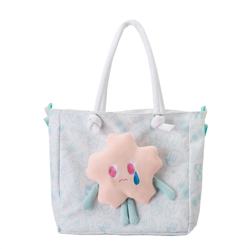 2025 Summer New style Starfish bag nylon crossbody bag, single-shoulder bag, student hand-held plush cute girl casual bag Item Picture