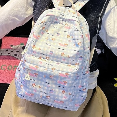 New cartoon large-capacity student schoolbag, cute backpack, class bag, fresh and cute girl casual backpack full figure